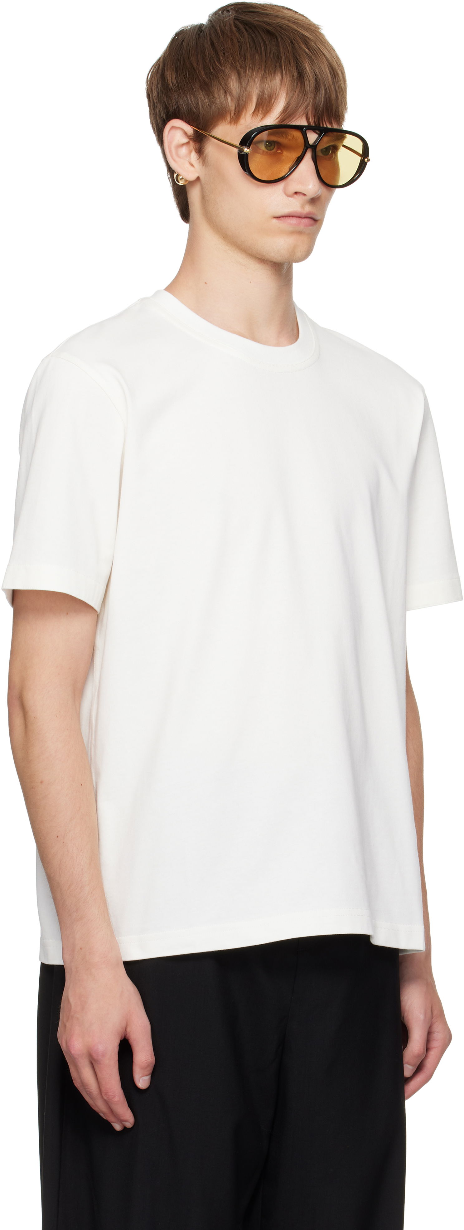 Tričko Bottega Veneta Bottega Veneta Cotton T-Shirt with Small Logo Biela | 838959V4N509071, 1