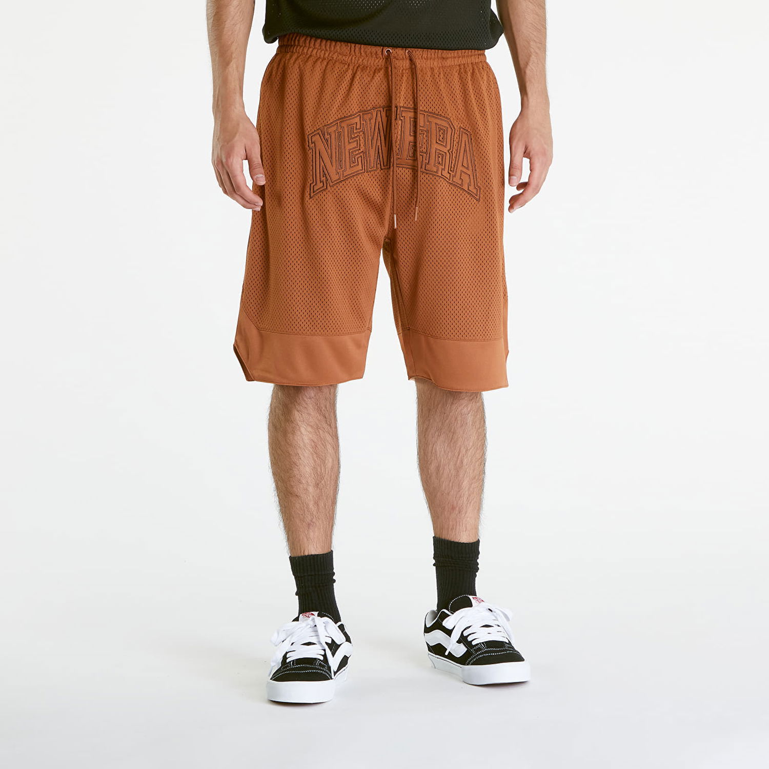 Šortky New Era Arch Logo Mesh Shorts Brown Hnedá | 60435405, 0