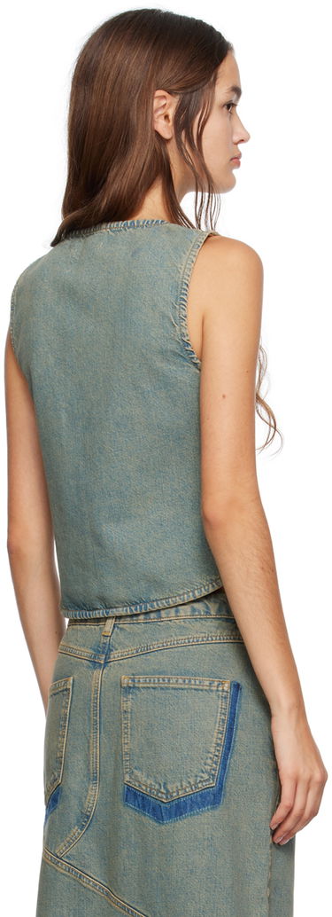 Vesta Miaou Miaou Chani Denim Tie-Front Tank Top Modrá | 7089SD4GAD, 2