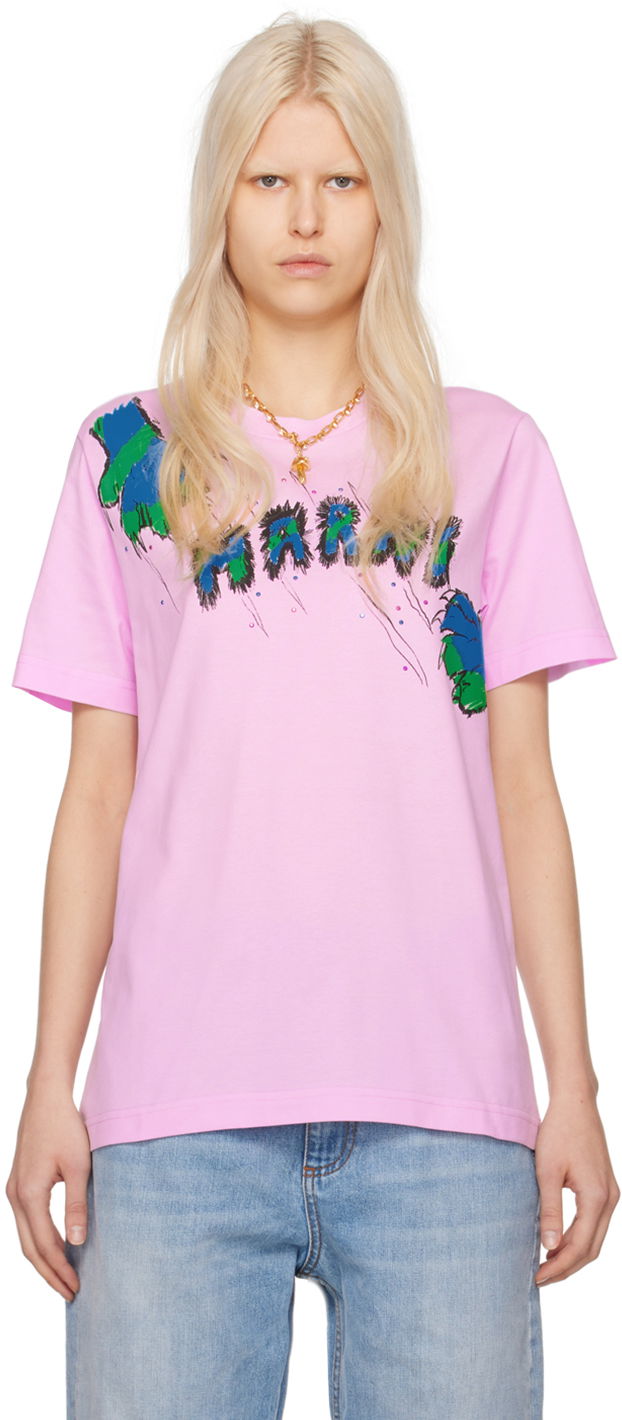Tričko Marni SSENSE x  T-Shirt Ružová | HUMU0198PY USCW09, 0