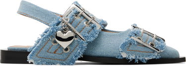Šaty GANNI GANNI Charms Buckle Denim Flats Modrá | S2939, 0