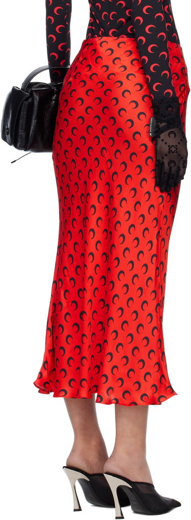 Sukňa Marine Serre Marine Serre Moon Print Satin Midi Skirt Červená | WSK070A CWOV0060, 2