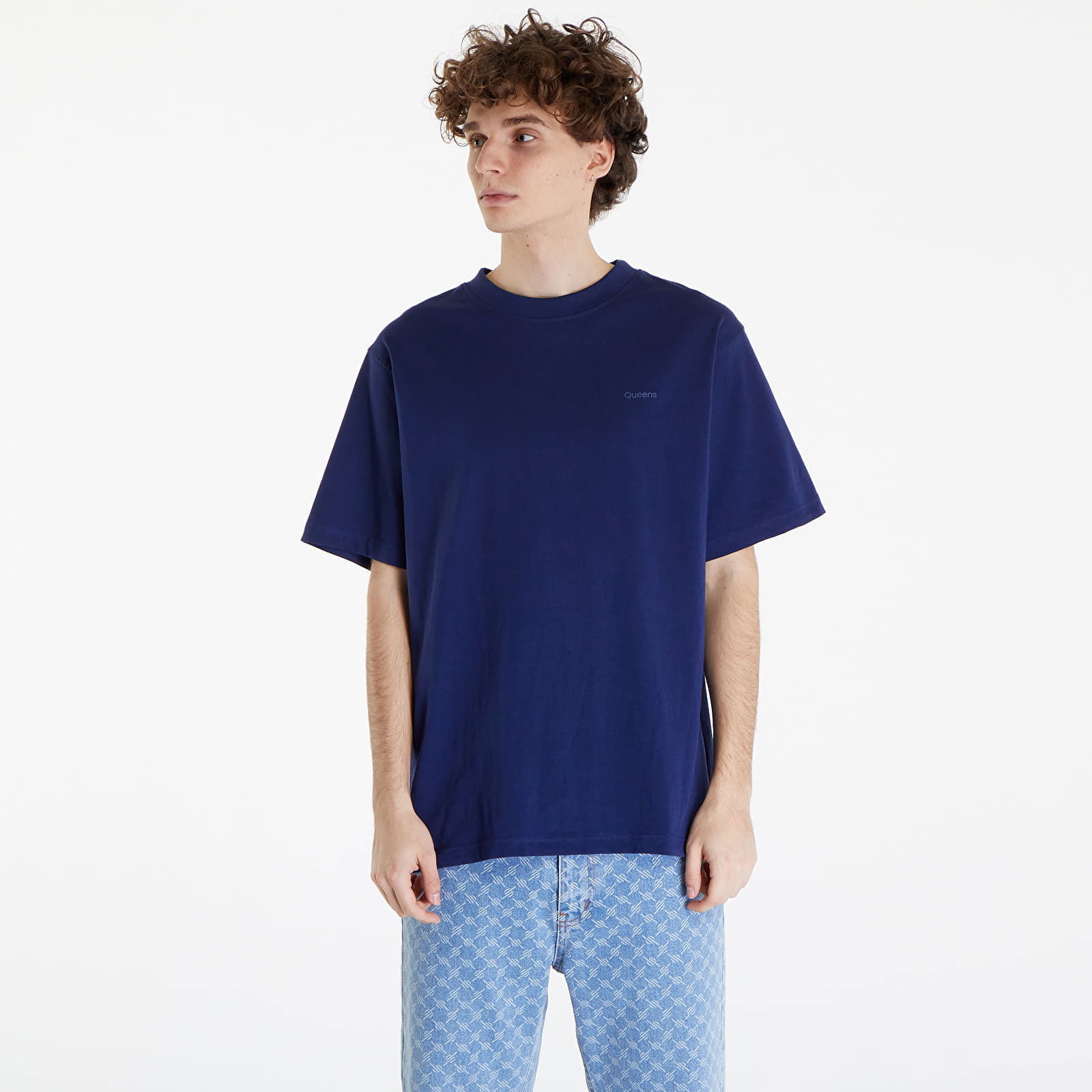 Essential T-Shirt With Tonal Print Blue