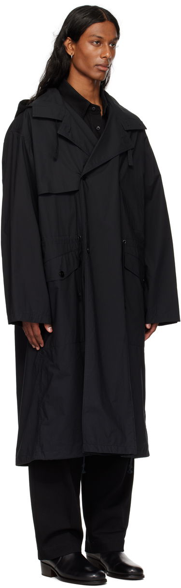 Pláštenka LEMAIRE LEMAIRE Light Hooded Trench Coat Čierna | CO1096 LF1371, 1