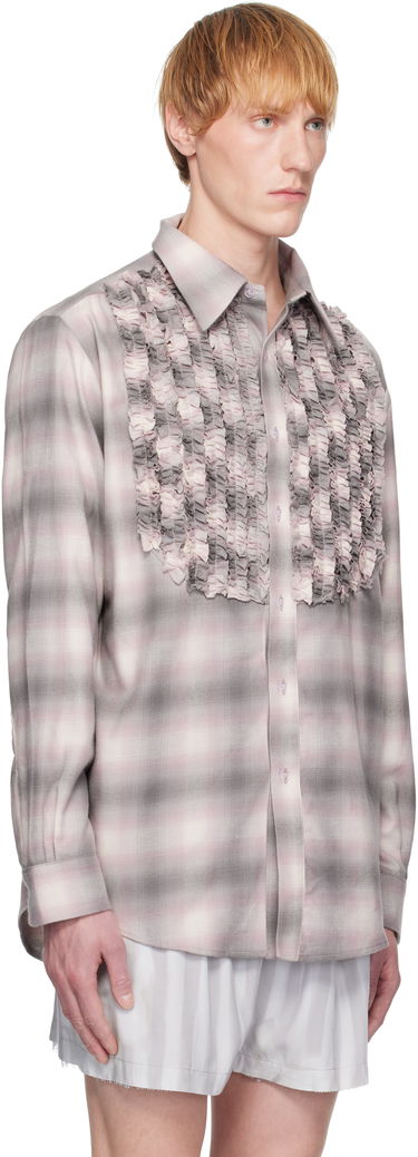 Košeľa Collina Strada Collina Strada Tuxedo Ruffle Plaid Button-Up Shirt Ružová | XX3076, 1