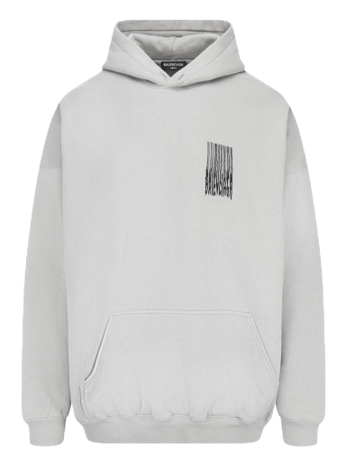 Mikina Balenciaga Barcode Logo Fleece Boxy Hoodie Šedá | 651799TKVE68174