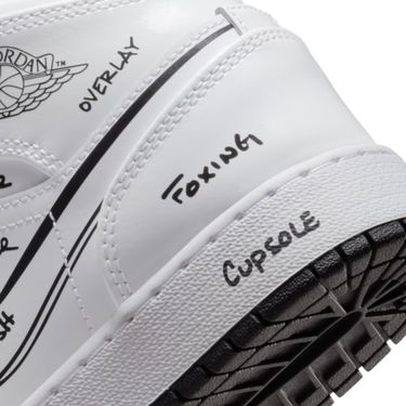 Tenisky a topánky Jordan Air Jordan 1 Mid "Schematic" GS Biela | DQ1864-100, 3