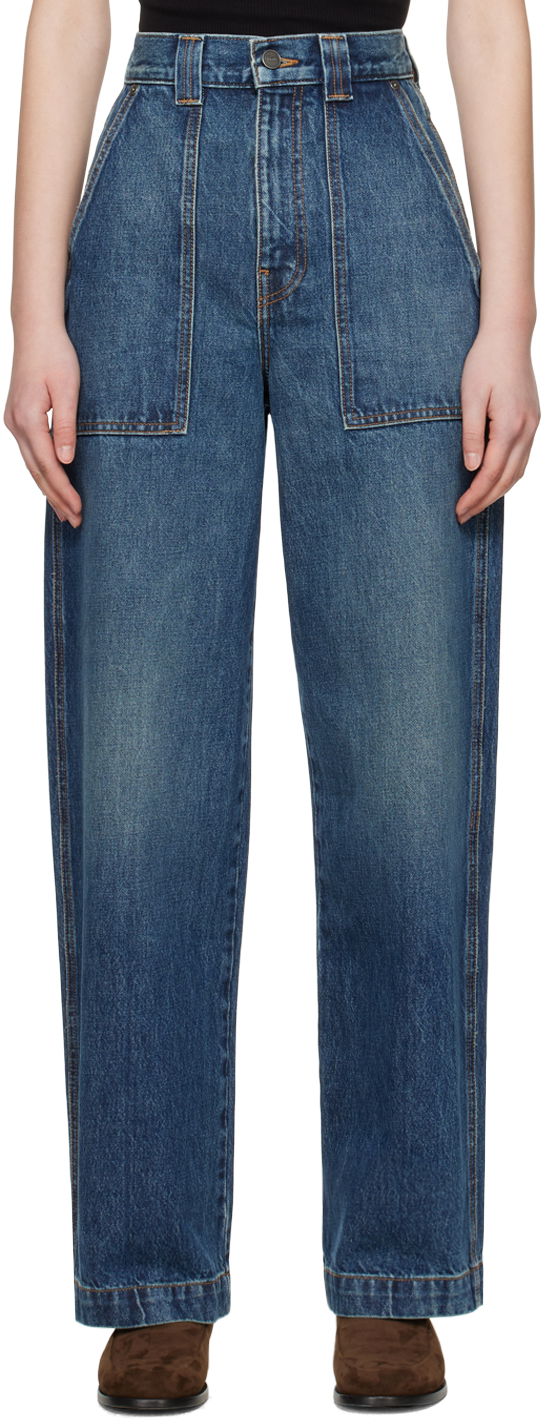 Džínsy Khaite Blue 'The Hewitt' Jeans Navy | 1143908005, 0