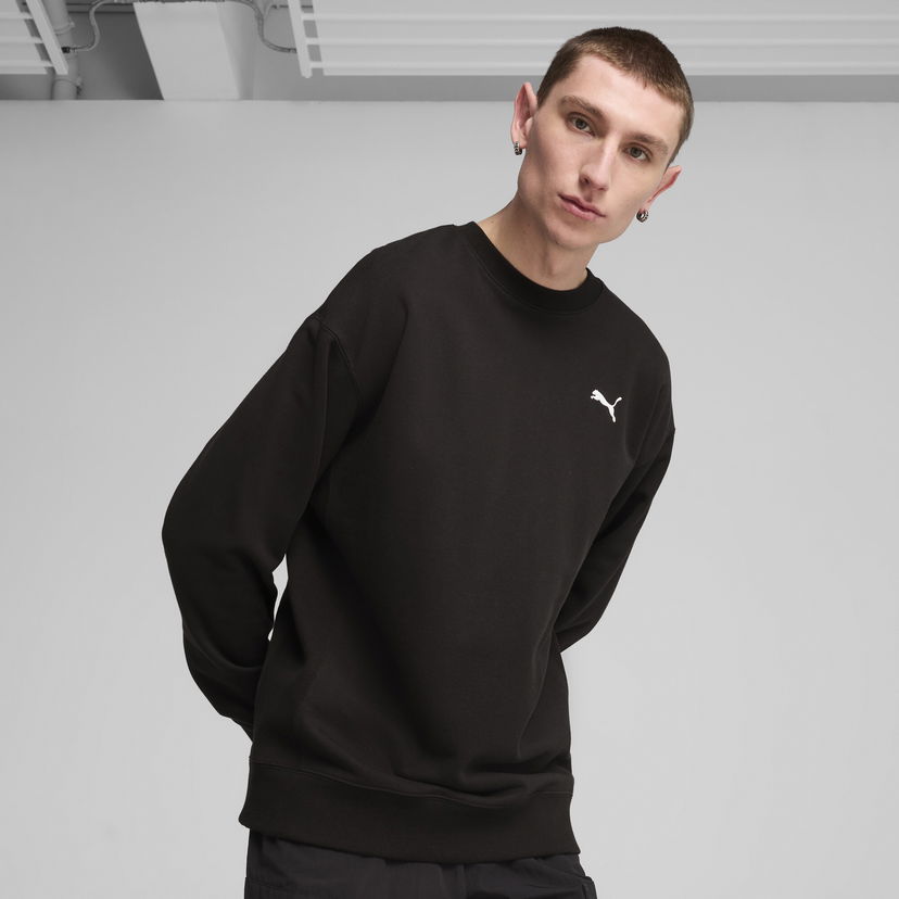 Sveter Puma WARDROBE ESS Relaxed Crewneck Sweatshirt Čierna | 629650_01