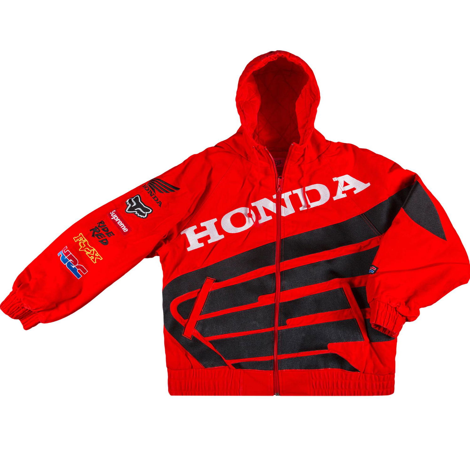 Vetrovka Supreme Honda x Fox x Racing Puffy Zip Up Jacket Červená | FW19J8 RED, 1
