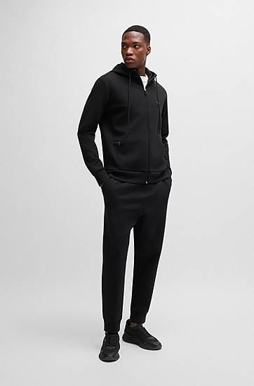 Mikina BOSS BOSS Stretch-Cotton Zip-Up Hoodie Čierna | 50506161, 1