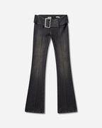 Belted Bootcut Pants Sanded Wash