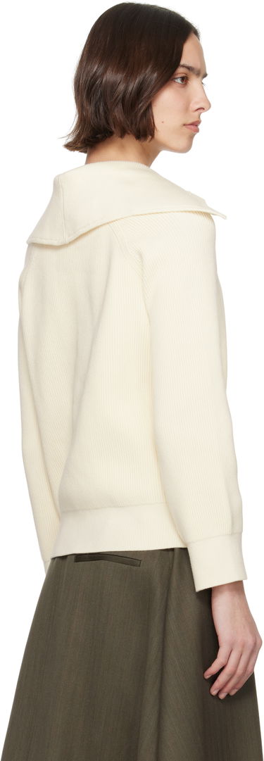 Sveter Bottega Veneta Bottega Veneta Rib Knit Cotton Cardigan Biela | 829580 V59X0, 2