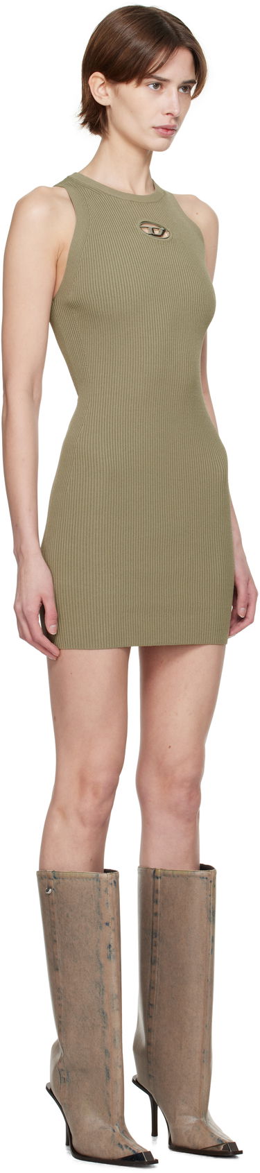 Šaty Diesel Diesel M-Caddix Cutout Ribbed Knit Mini Dress Zelené | A17449 0DLAX, 1