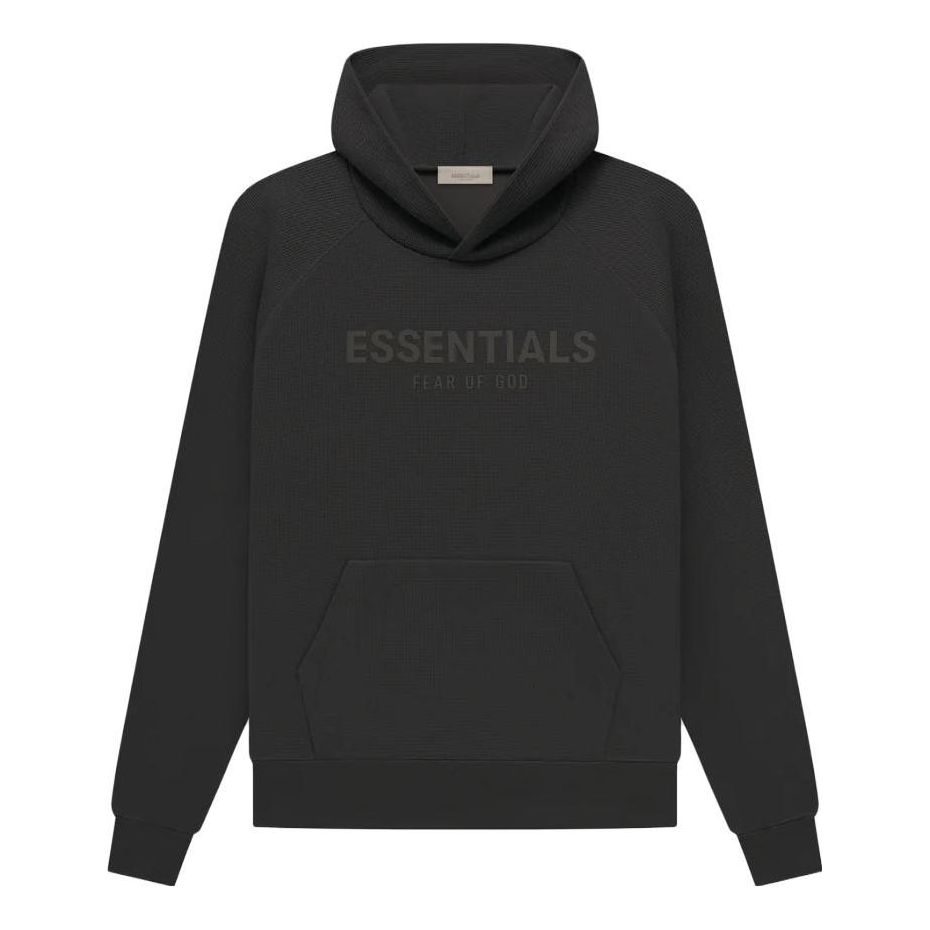 Mikina Fear of God Essentials Waffle Raglan Hoodie Čierna | FOG-SS23-037, 0