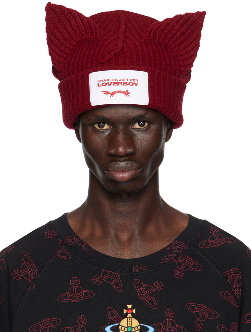 Kulicha Charles Jeffrey Loverboy Burgundy Chunky Ears Beanie Vínová | 41130106