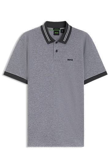 Polo tričko BOSS Dot Print Piqué Polo Shirt Šedá | 50544482