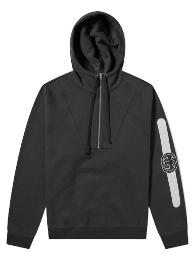 Mikina Gucci Half Zip Popover Logo Hoody Čierna | 627079-XJCOH-1059