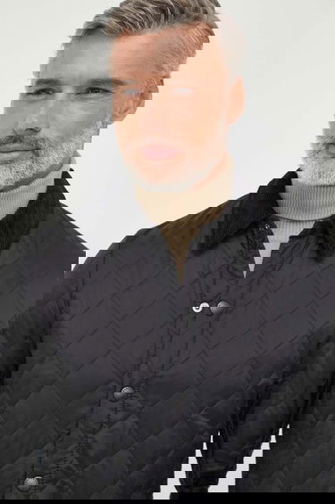 Bunda Barbour Transitional Quilted Jacket with Corduroy Collar Čierna | MQU0240, 3