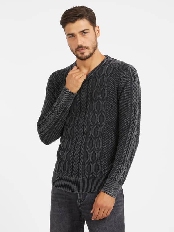 Sveter GUESS Cable Knit Čierna | M3BR21Z2BB0, 0