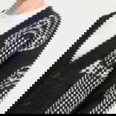Sveter Aries Oversized Chenille Column Knit Cardigan, Size Large Čierna | AR20040-BLK, 5