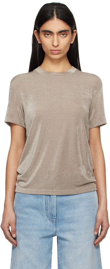 Tričko AMI AMI Paris Shiny Jersey Short Sleeve T-Shirt Béžová | FTS146.JE0110, 0