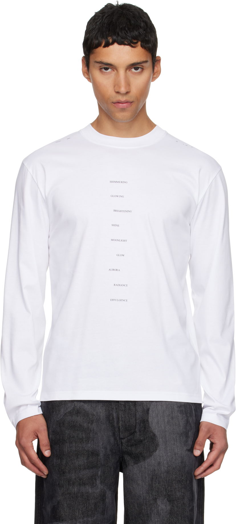 Tričko HELIOT EMIL HELIOT EMIL Effulgence Long Sleeve T-Shirt Biela | AW25_M_09_149_WHT02