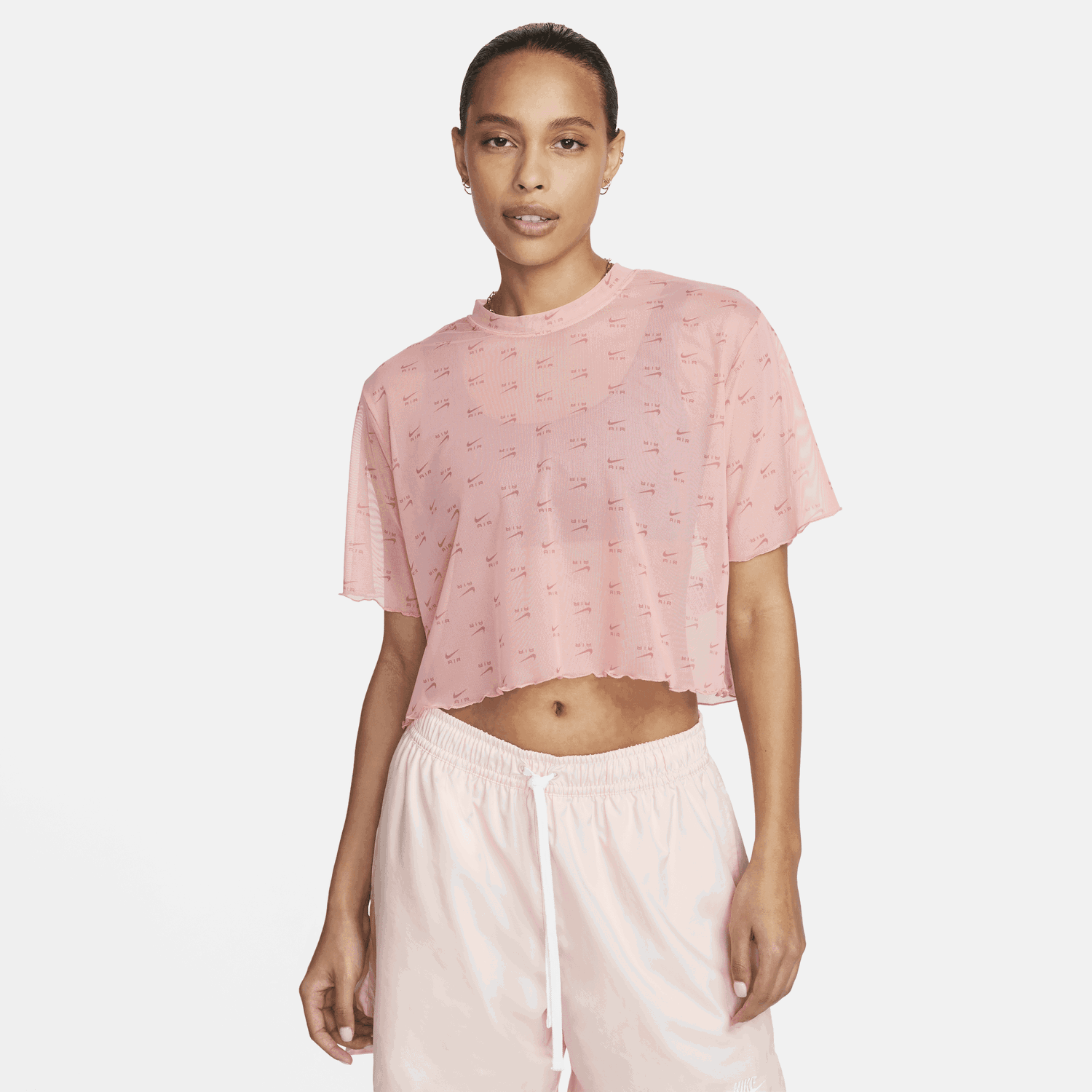 Crop Top Nike Air Printed Mesh Crop Top Ružová | DV8245-611, 0