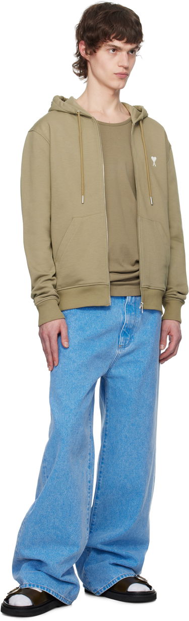 Mikina AMI AMI Paris Ami de Coeur Zip-Up Hoodie Zelené | HSW460.730, 3