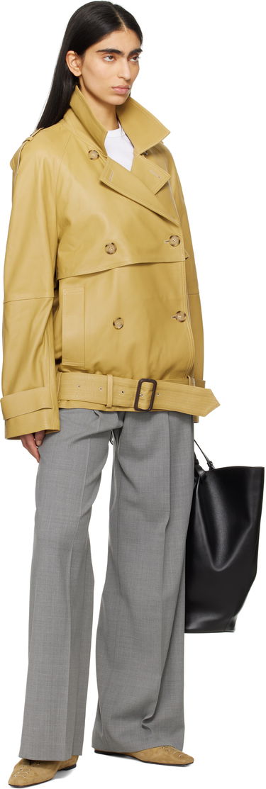 Trenčkot TOTEME TOTEME Short Trench Leather Jacket Žltá | 252-WRO0185-LE0127, 4