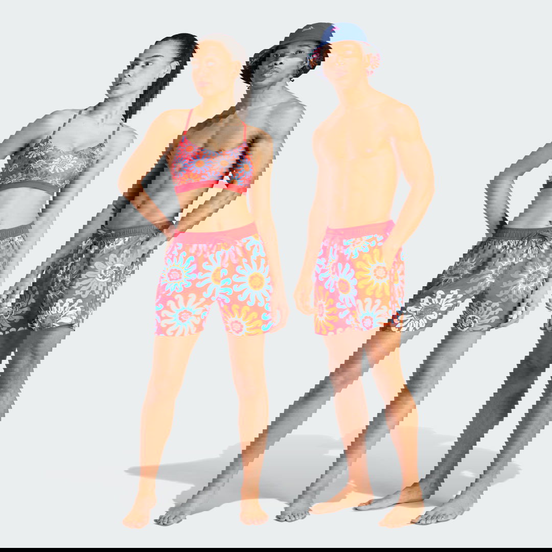 Plavky adidas Originals x FARM Rio Swimshorts Červená | IL3987, 1