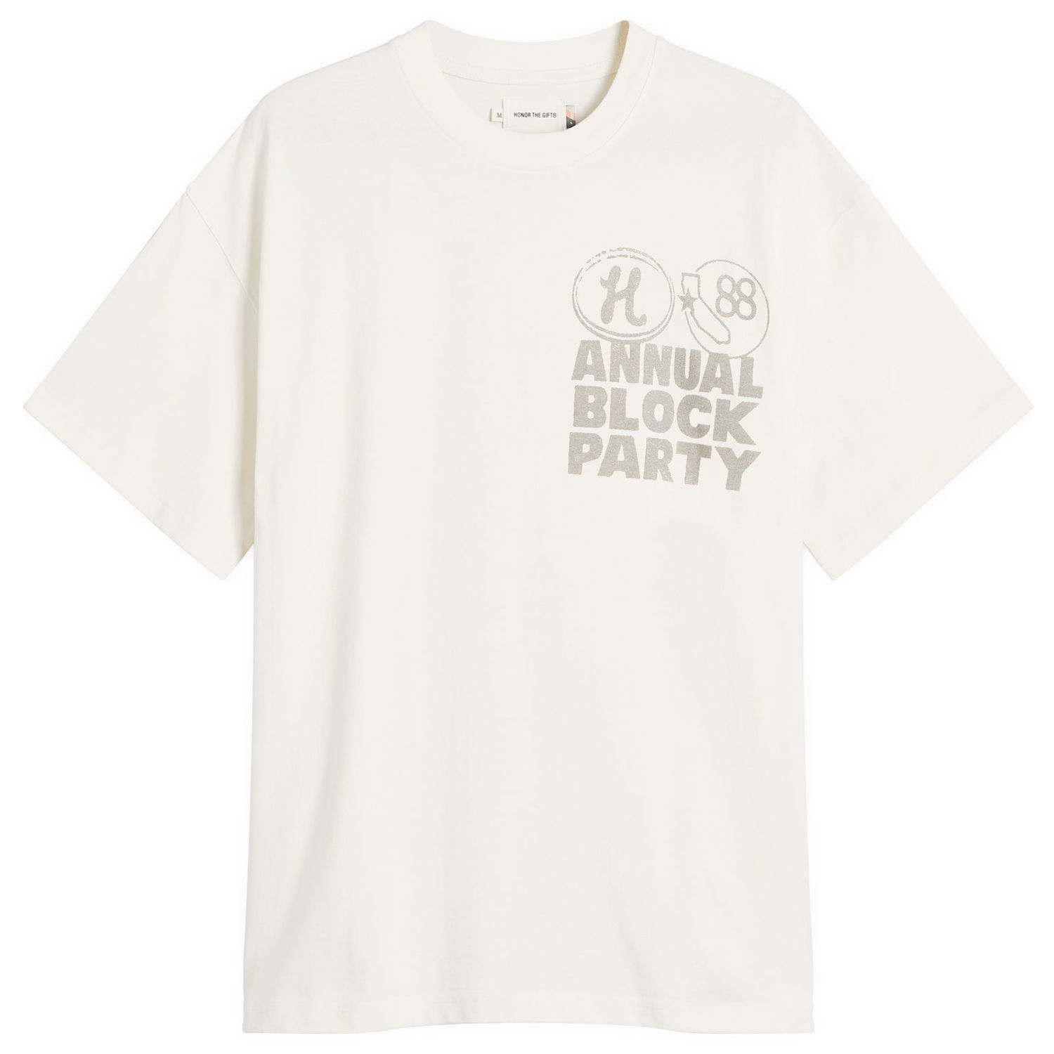 Tričko Honor The Gift Annual Block Party T-Shirt Biela | HTG250241-BON, 0