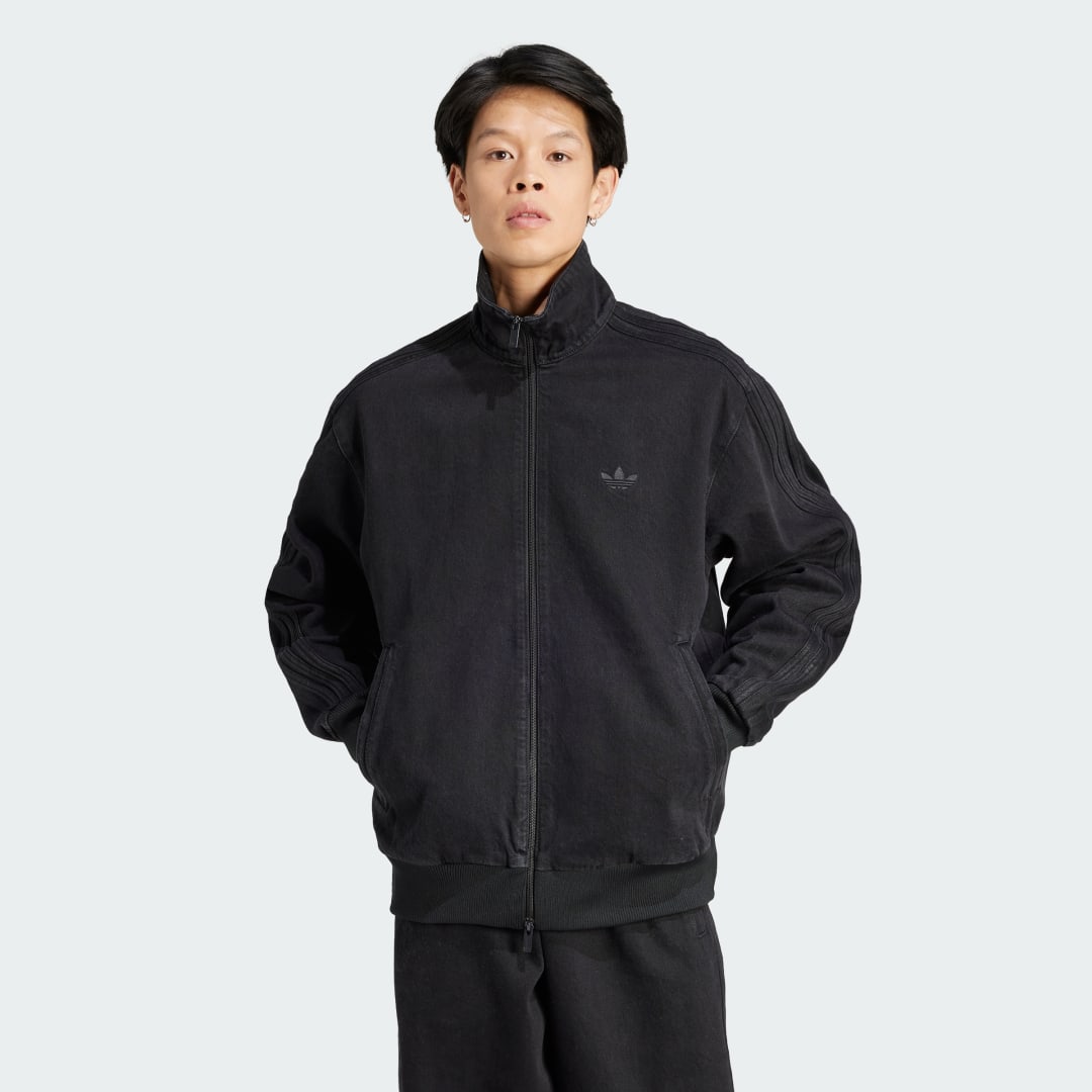 Bunda adidas Originals Premium Denim Firebird Jacket Čierna | IT7461, 1