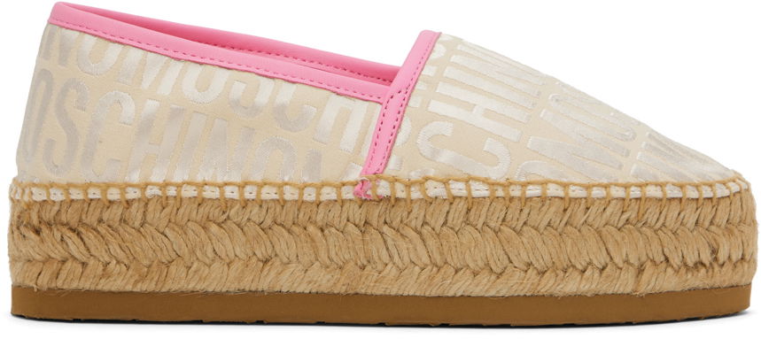 Oblečenie Moschino Moschino Allover Logo Espadrilles Béžová | MN10114G1I 101 10A, 0