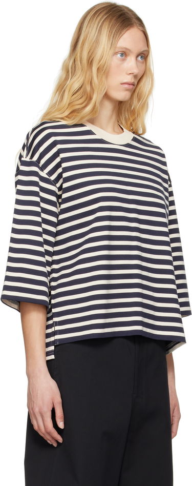 Tričko AMI AMI Paris Loose Fit Striped T-Shirt Čierna | UTS056.JE0121, 4