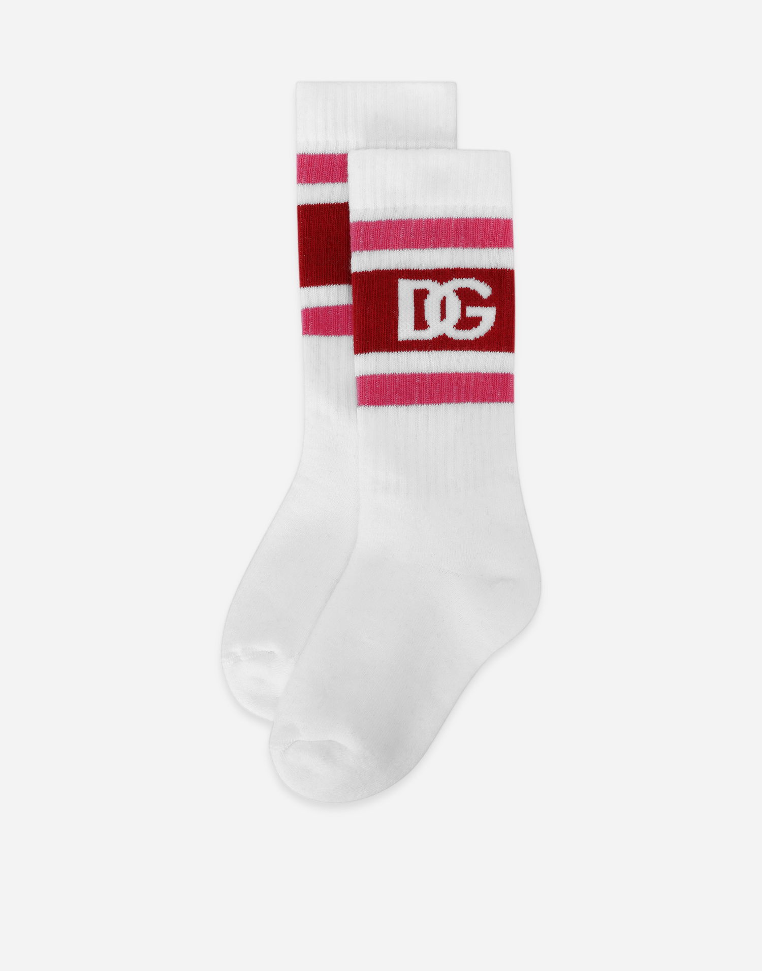 Ponožky Dolce & Gabbana Dolce & Gabbana Stretch Knit Socks with DG Logo Biela | LBKAC5JBCACS9001, 1
