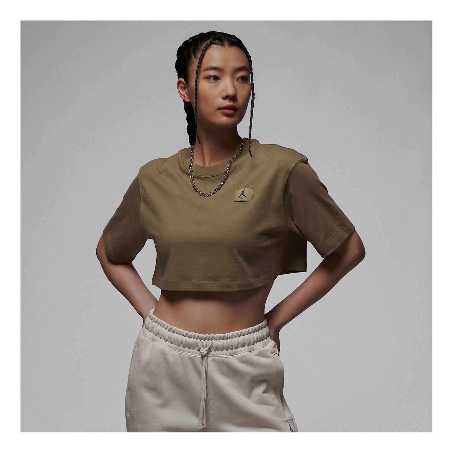 Crop Top Jordan Air Jordan Sport Cropped T-Shirt Hnedá | DZ3212-392, 0