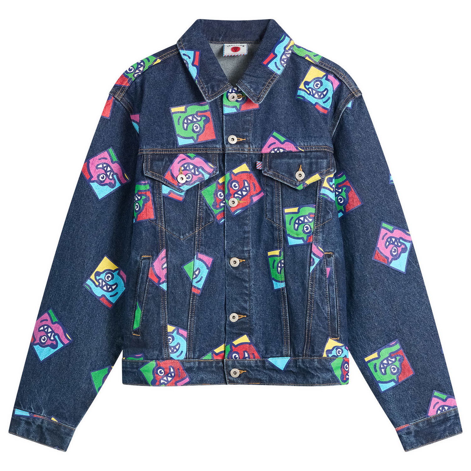 Bunda BBC IceCream ICECREAM Running Dog Tile Trucker Jacket Modrá | ICD25374-IND, 0