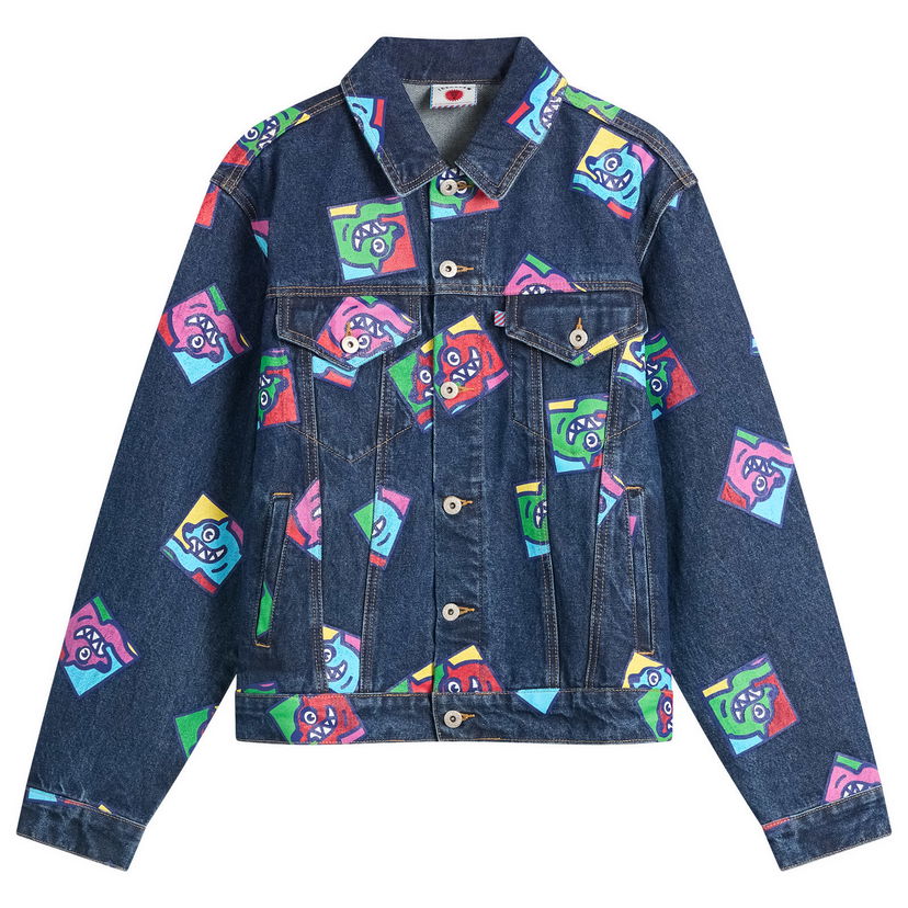 Bunda BBC IceCream ICECREAM Running Dog Tile Trucker Jacket Modrá | ICD25374-IND