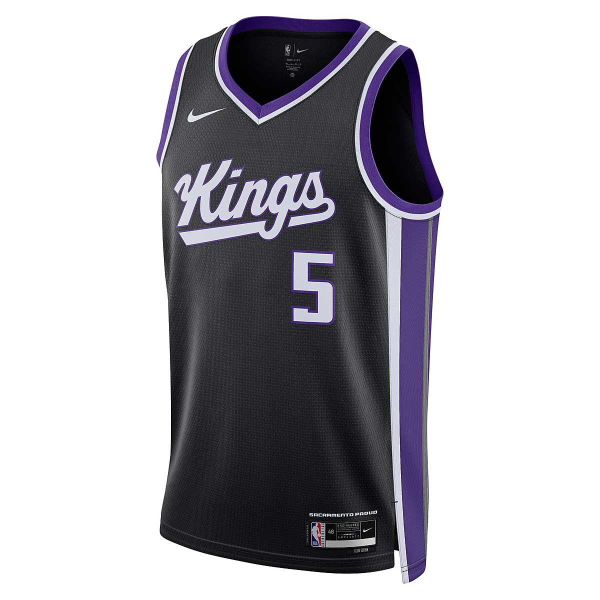 Dres Nike Dri-FIT NBA De'Aaron Fox Sacramento Kings Icon Edition 2023/24 Swingman Jersey Čierna | DX8621-010, 1
