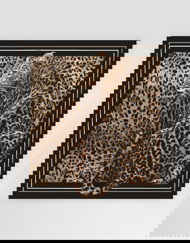 Šál Dolce & Gabbana Leopard-print Silk Twill Square Scarf Čierna | FN090RGDCUVHY5LD, 0