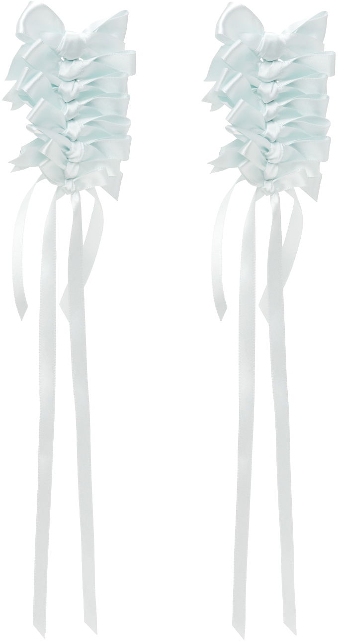 Náušnice Simone Rocha Simone Rocha Long Rosette Bow Earrings Biela | ERG426 0916, 1
