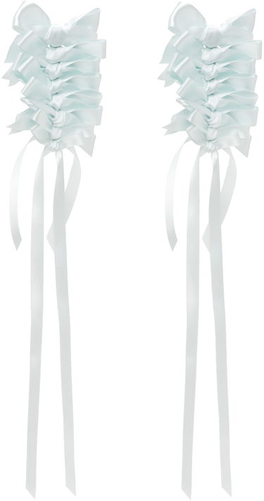 Náušnice Simone Rocha Simone Rocha Long Rosette Bow Earrings Biela | ERG426 0916, 1