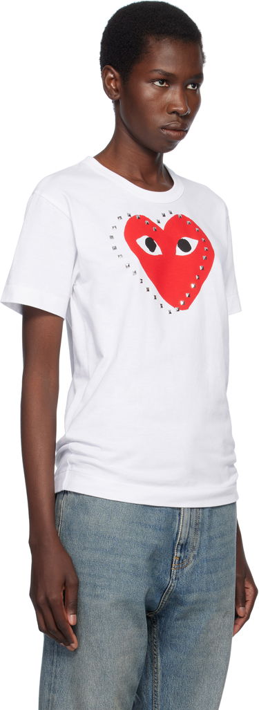 Tričko Comme des Garçons COMME des GARÇONS PLAY Stud Print Red Heart T-Shirt Biela | AX-T803-051, 1