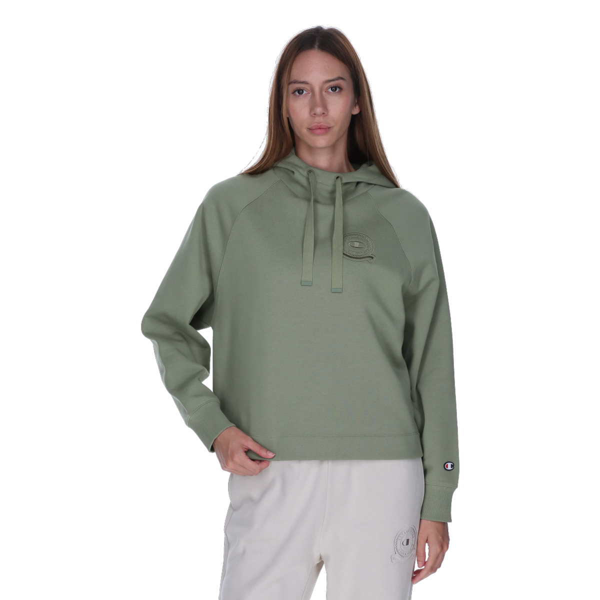 Mikina Champion Embroidered Raglan Hooded Sweatshirt Zelené | 118582-GS046, 0