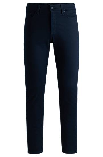 Džínsy BOSS Delaware Slim-Fit Brushed Satin Trousers Navy | 50524431, 0