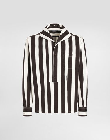 Košeľa Dolce & Gabbana Dolce & Gabbana Striped Cotton Drill Long-Sleeved Shirt Rôznofarebný | G5ND3TFSFOCHA9WM, 0