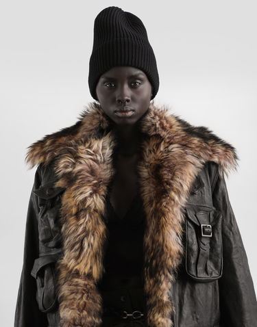 Bunda Dolce & Gabbana Dolce & Gabbana Lambskin Multi-Pocket Fur Trim Jacket Čierna | F9T59LHULYGN0000, 3