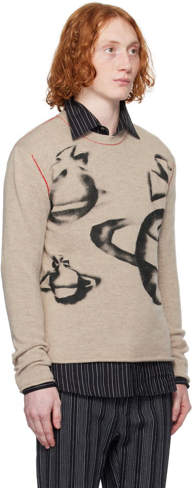 Sveter Vivienne Westwood Vivienne Westwood Orbit Print Sweater Béžová | 2701002B-Y0018-, 1