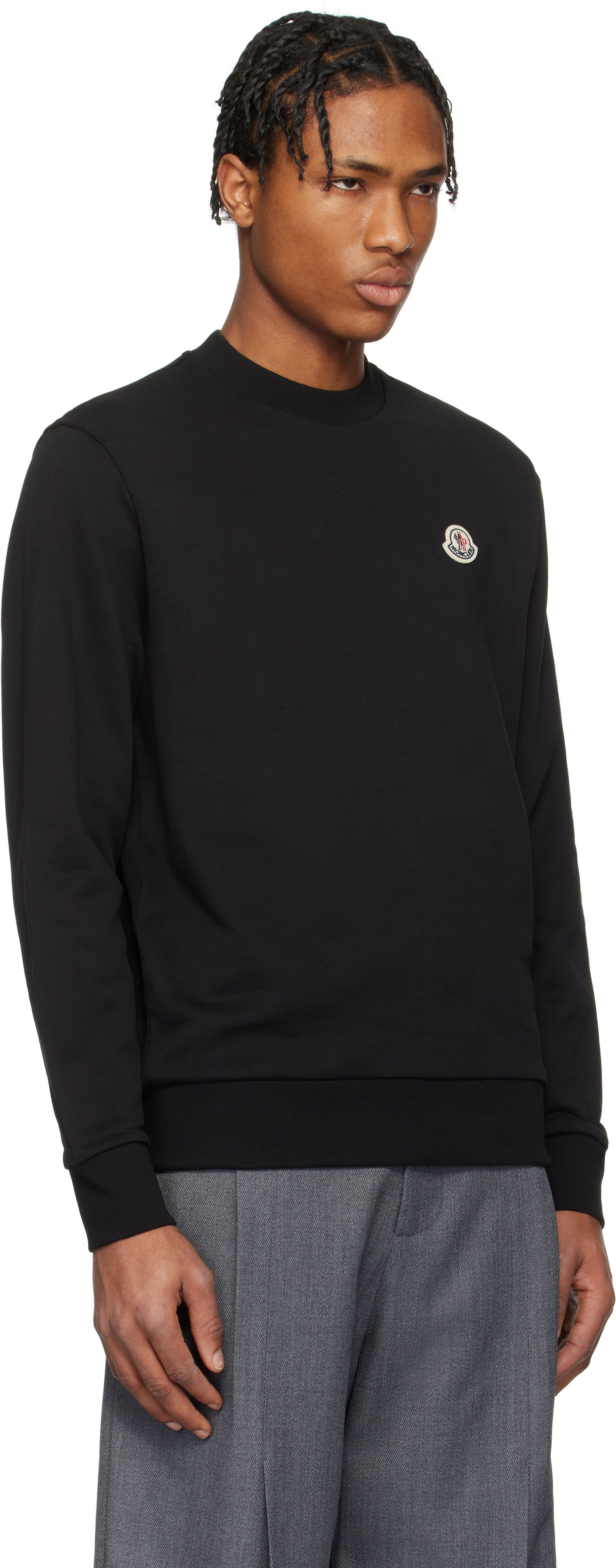 Sveter Moncler Moncler Logo Patch Cotton Sweatshirt Čierna | K10918G00073809KR, 1